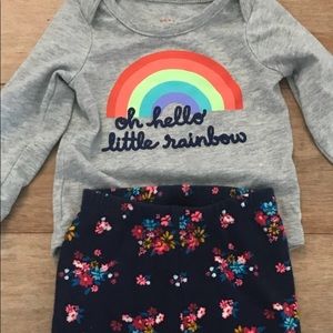 Little Rainbow Onesie & Floral Leggings ❤️